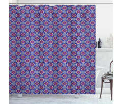 Abstract Retro Rounds Shower Curtain