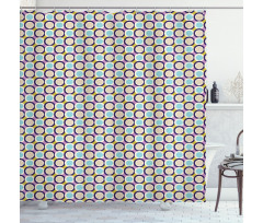 Nostalgic Groovy Rounds Shower Curtain