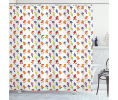 Spring Art Various Flowers Shower Curtain