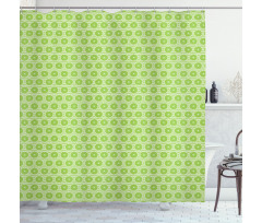 Round Slices of Lime Striped Shower Curtain