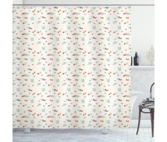 Pine Branches Berries Cones Shower Curtain