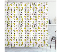 Botanical Little Triangles Shower Curtain