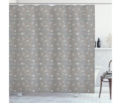 Dots Lines and Dandelions Shower Curtain