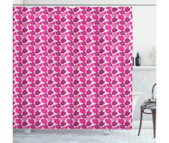 Pink Color Palette Leaves Shower Curtain
