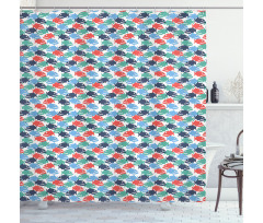 Colorful Cartoonish Piranha Shower Curtain