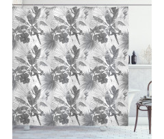 Monochrome Exotic Parrot Shower Curtain