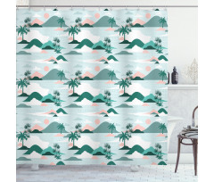 Paper Cut Style Beach Art Shower Curtain