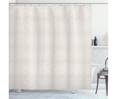 Simplistic Curly Floral Art Shower Curtain