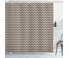 Earthy Tone Abstract Zigzag Shower Curtain