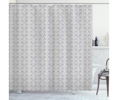 Continuous Floral Motif Shower Curtain