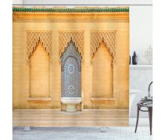 Moroccan Tile Fountain Shower Curtain