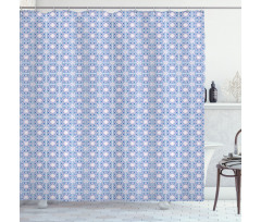 Polygonal Pastel Motif Shower Curtain