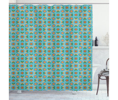 Floral Starry Ornaments Shower Curtain