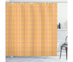 Geometric Floral Pattern Shower Curtain