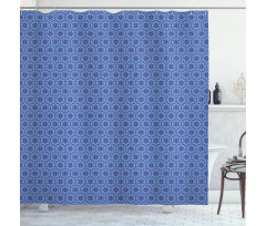 Geometric Items and Flowers Shower Curtain