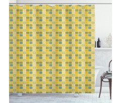 Folkloric Ornate Squares Shower Curtain