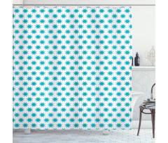 Bicolour Star Shapes Art Shower Curtain