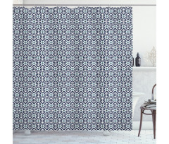Oriental Geometric Floral Shower Curtain
