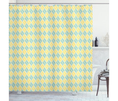 Pastel Geometric Dotted Shower Curtain