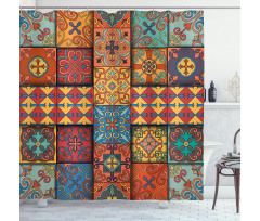 Azulejo Tile Squares Art Shower Curtain