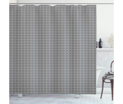 Greyscale Circular Motif Shower Curtain