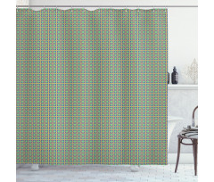 Motif in Circles Symmetry Shower Curtain