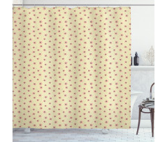 Irregular Dots and Flowers Shower Curtain