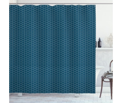 Hexagons with Dot Edges Shower Curtain