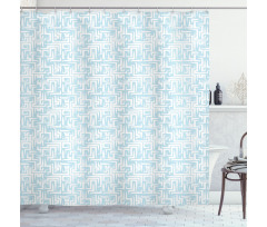 Abstract Maze Style Motif Shower Curtain