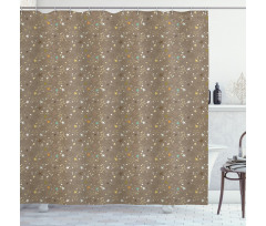 Irregular Stars and Dots Shower Curtain