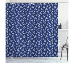 Simple Flowers Leaves Shower Curtain