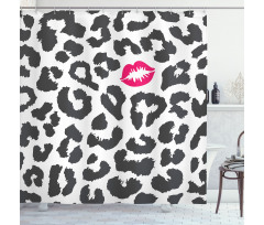 Cheetah Leopard Kiss Shower Curtain