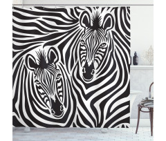 Zebras Eyes and Face Shower Curtain