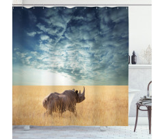 Rhino Dramatic Cloudy Sky Shower Curtain