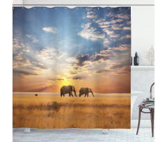 Elephants Untouched Land Shower Curtain