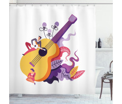 Guitarist Performing Shower Curtain