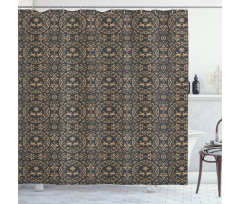 Floral Pigeon Motifs Art Shower Curtain