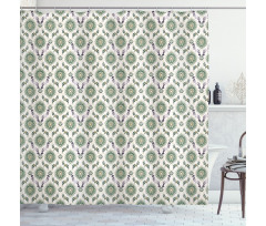 Orient Damask Pattern Shower Curtain