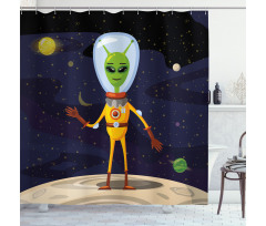 Funny Creature in a Spacesuit Shower Curtain