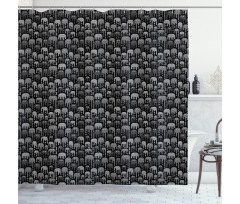 Funny Microorganisms Pattern Shower Curtain