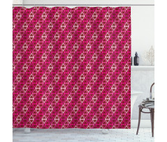 Feminine Sketchy Hearts Shower Curtain