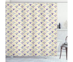 Stripey Hearts and Fish Shower Curtain