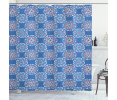 Mandala Motifs with Leaves Shower Curtain