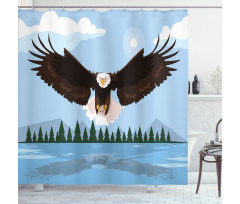 Landscape Illustration Art Shower Curtain