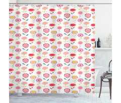 Vibrant and Doodle Style Shower Curtain