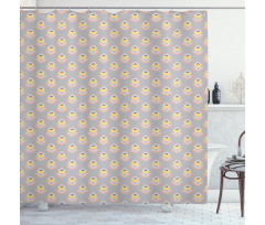 Abstract Geometric Flower Shower Curtain