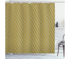 Quirky Vivid Modern Motif Shower Curtain