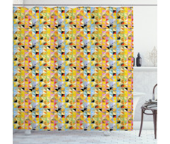 Creative Grunge Squares Shower Curtain