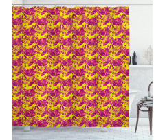 Modern Vibrant Tropic Leaves Shower Curtain