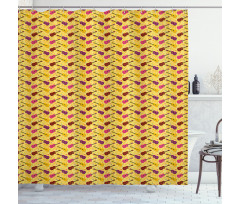 Musical Instrument and Notes Shower Curtain